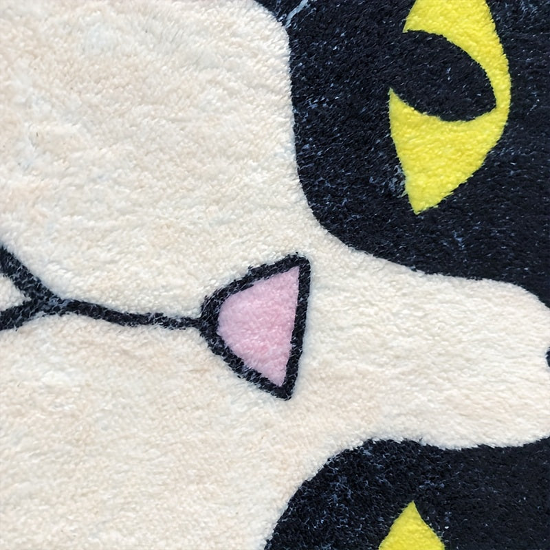 Sun'iy kašmir mushuk shaklidagi gilam, sirpanmaydigan, namlikka chidamli, mashina bilan yuviladigan polyester