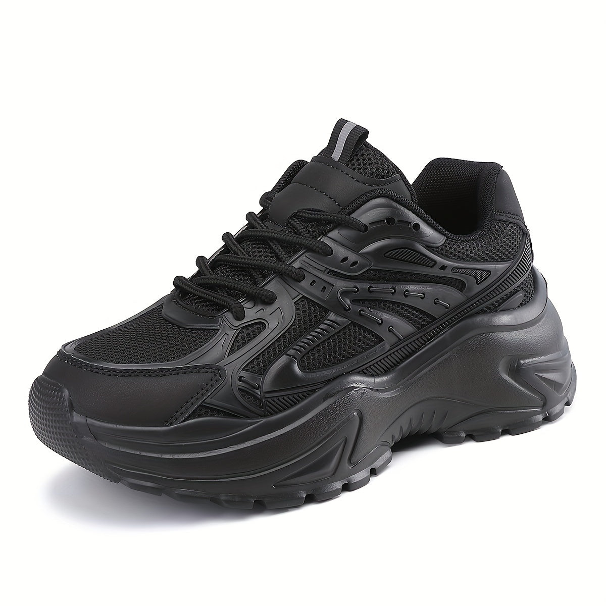 Women's Mesh Chunky Sneakers Solid Color Height Increasing Walking Trainers