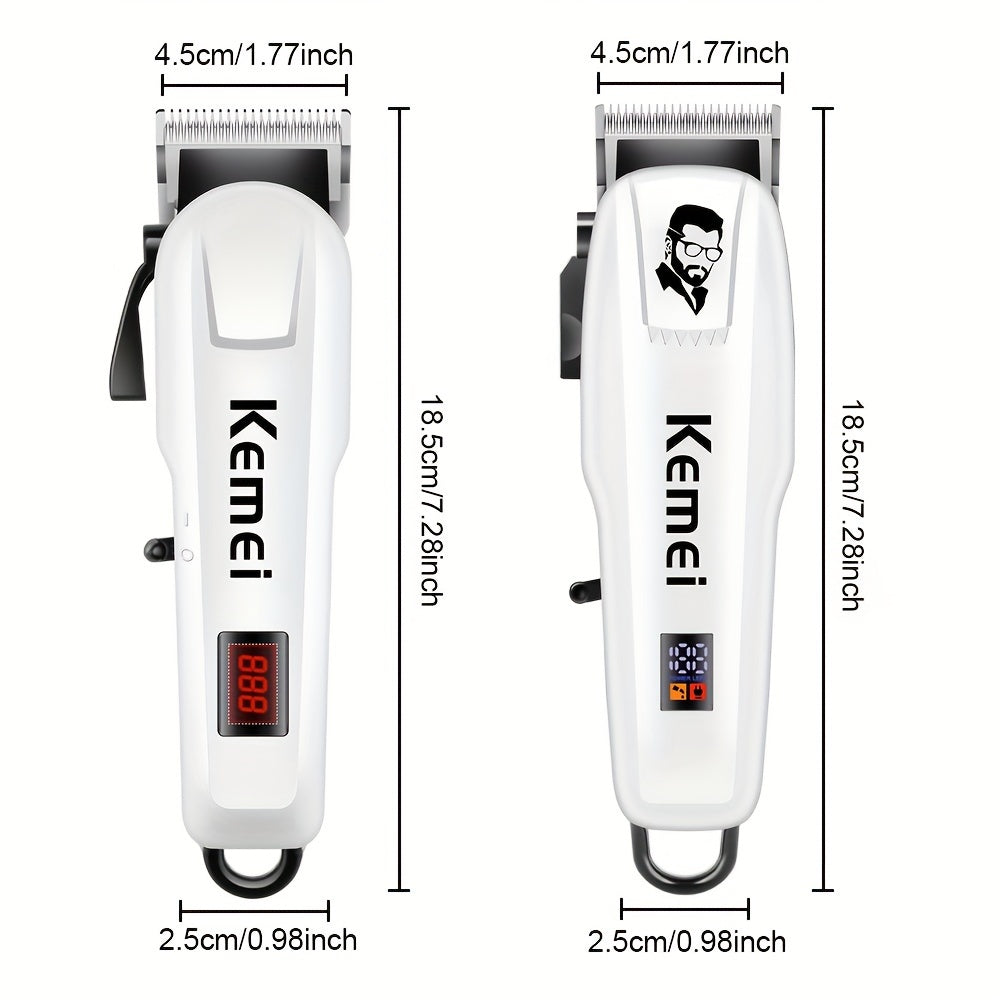 Electric Hair Clipper with LCD Display Rechargeable Lithium Battery Professional Shaving Head for Salon or Home