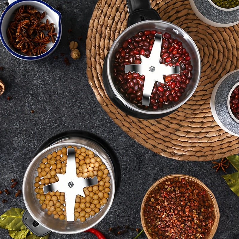 Мини-электрическая кофемолка для дома с однокнопочным управлением, защитой от перегрева, измельчением специй и зерен