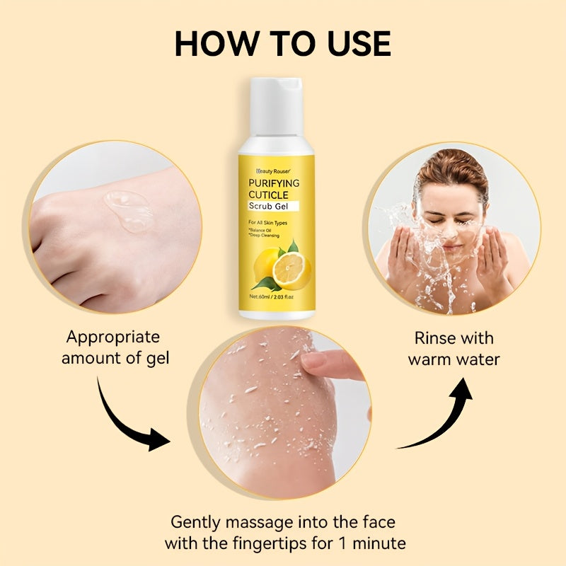Lemon Aloe Facial Exfoliant for All Skin Types 60ml Hydrating Gentle Scrub