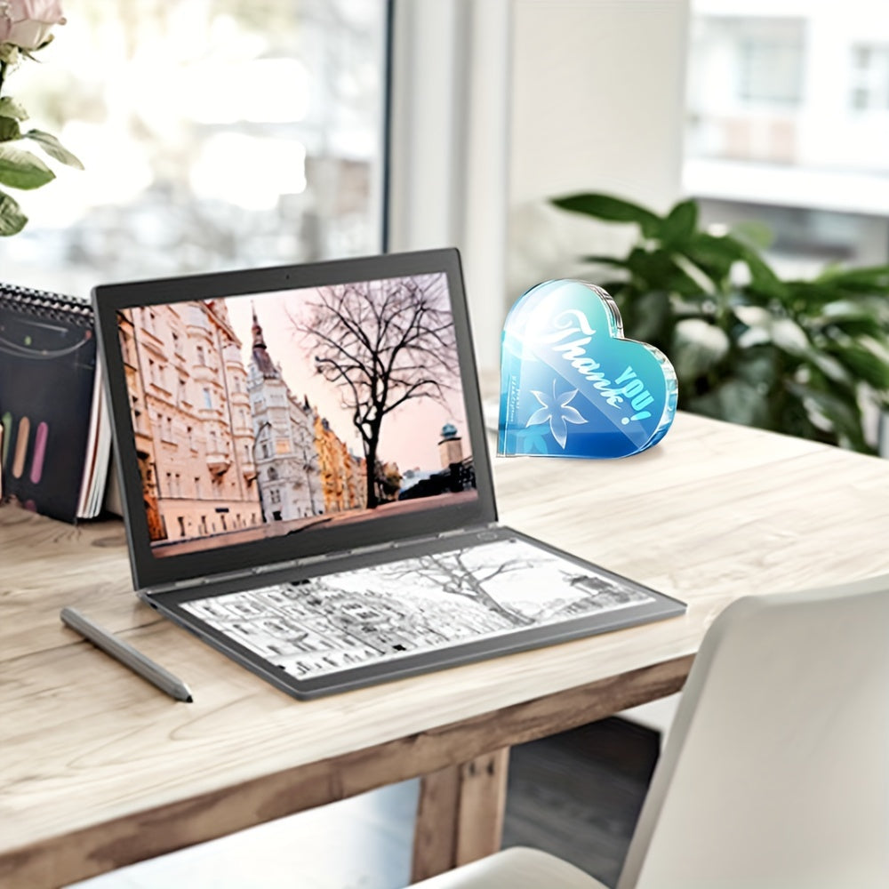 Индивидуальная фоторамка с кристальным сердцем и гравировкой для свадеб и дней рождения