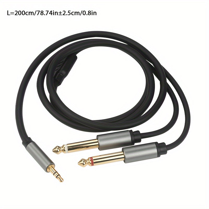3.5mm to 6.35mm Audio Cable Male to Male High-Fidelity Sound for PC Phone Guitar Microphone Amplifier