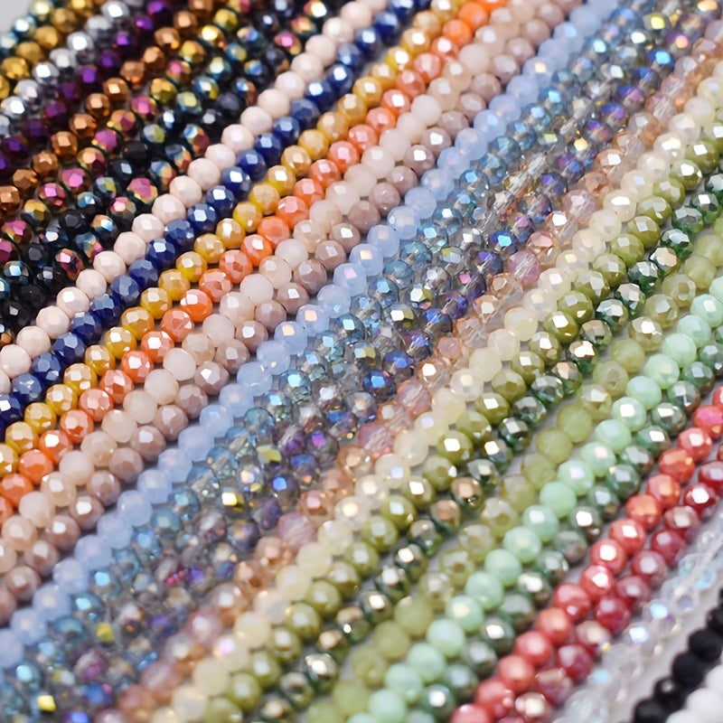 720 Pieces Faceted Glass Rondelle Beads 4mm for Jewelry Making and Crafts