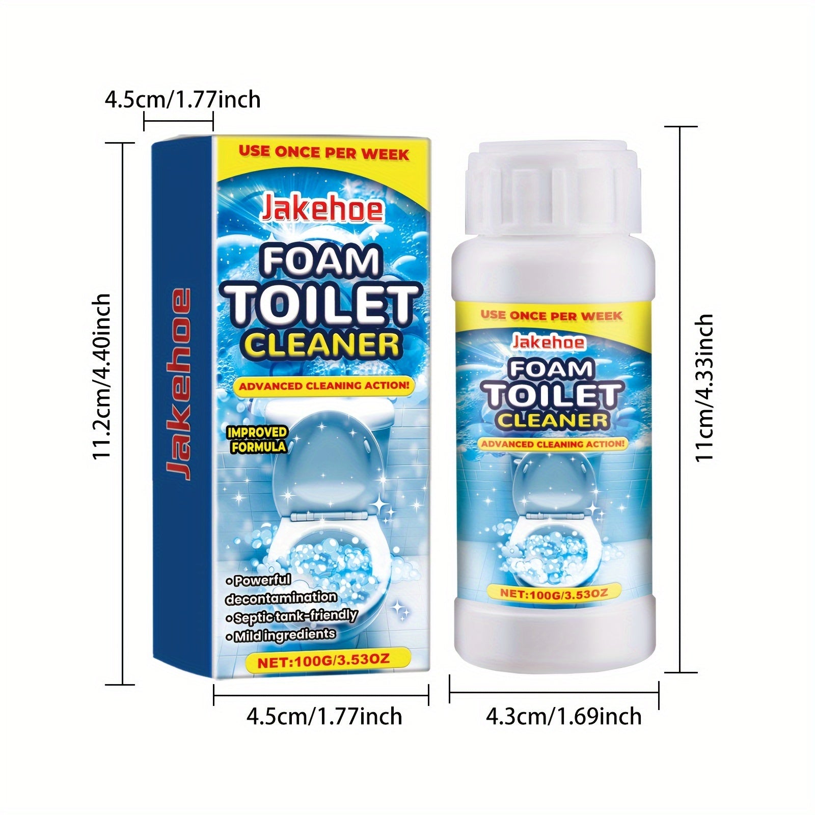 Advanced Foam Toilet Cleaner Descaling Stain & Odor Removal Deodorizer