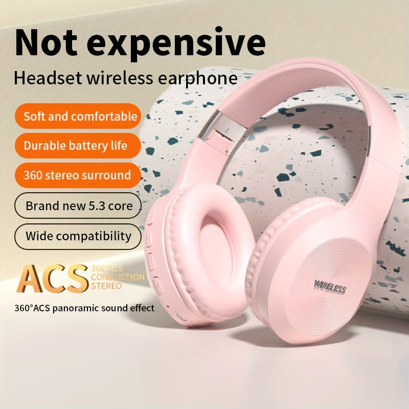 Auriculares deportivos inalámbricos sobre la oreja con sonido de alta fidelidad, control de volumen para tablets, PCs, televisores y teléfonos