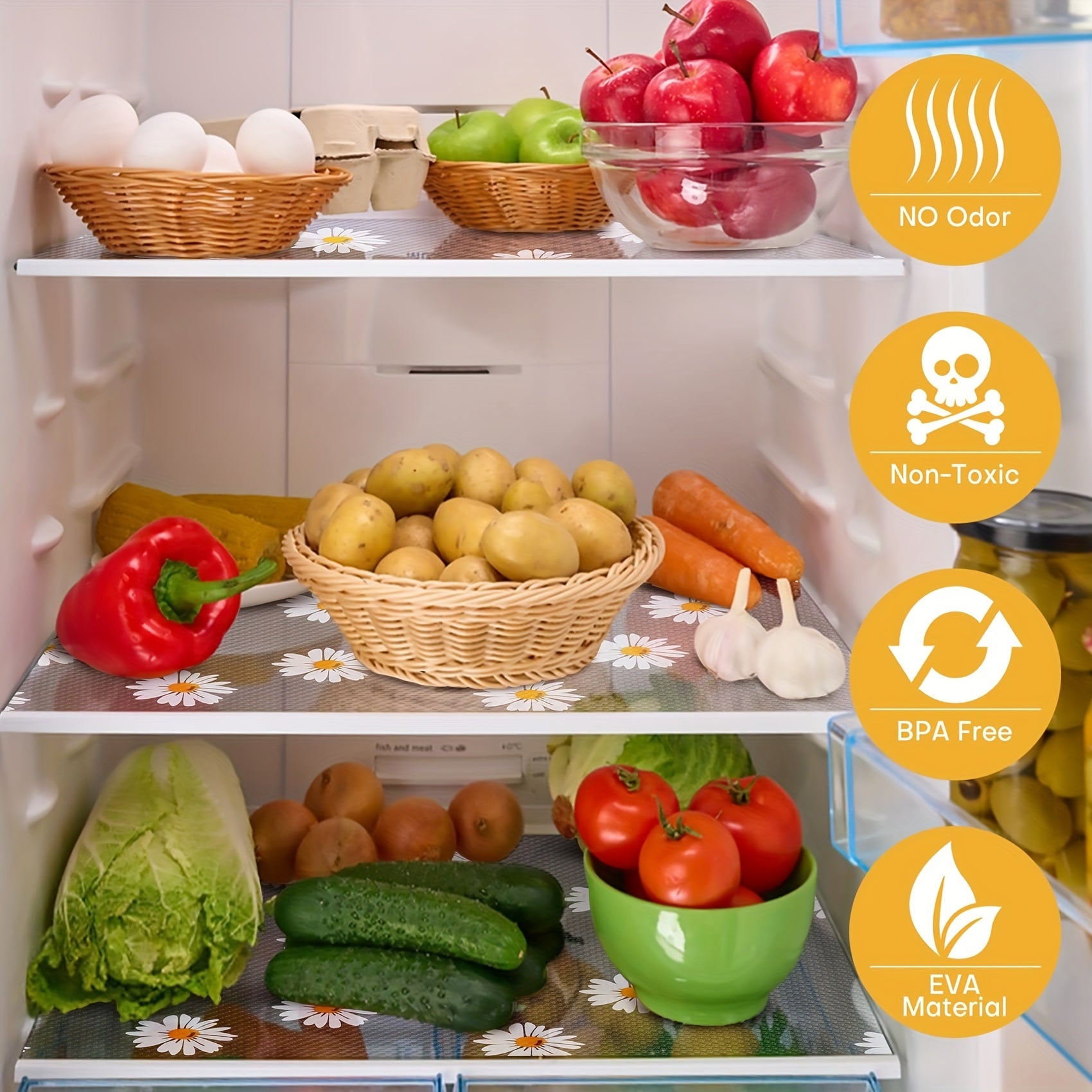 Vinyl Shelf Liner Non-Slip Waterproof for Drawers Cabinets Refrigerator Tables