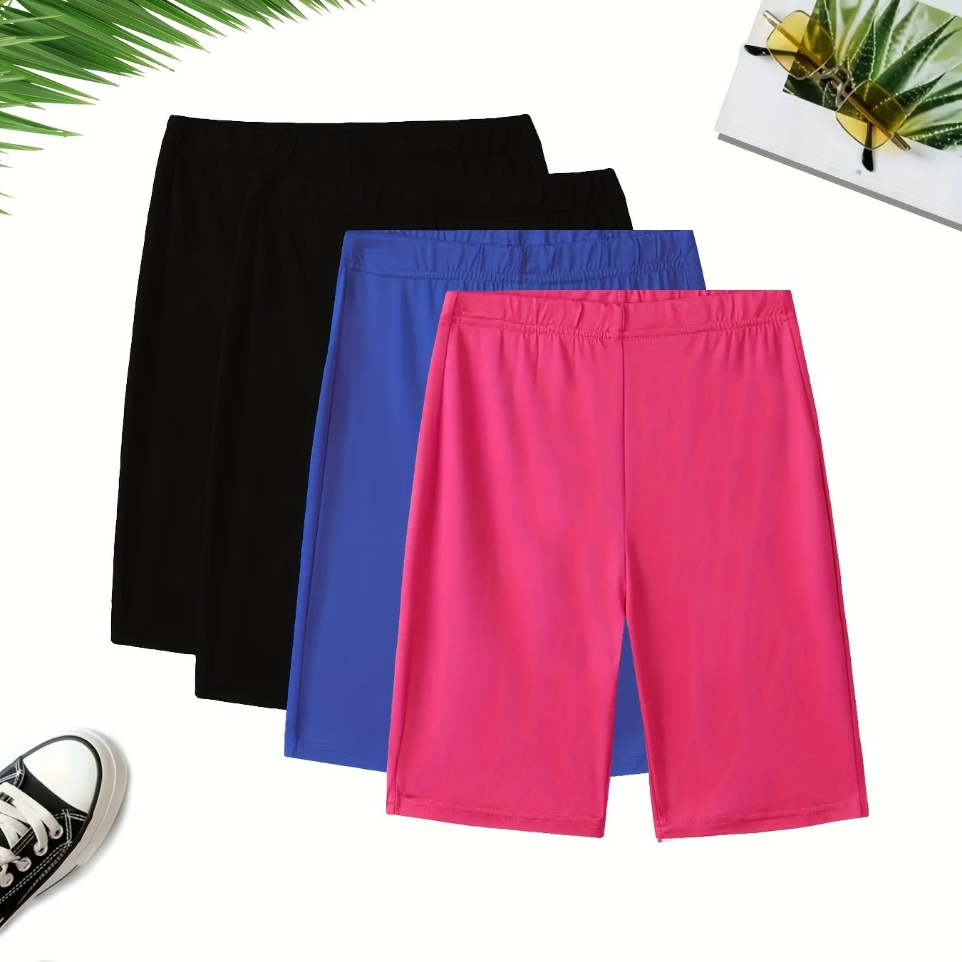 Women's Casual Sports Shorts Set Four Pieces Breathable Athletic Wear