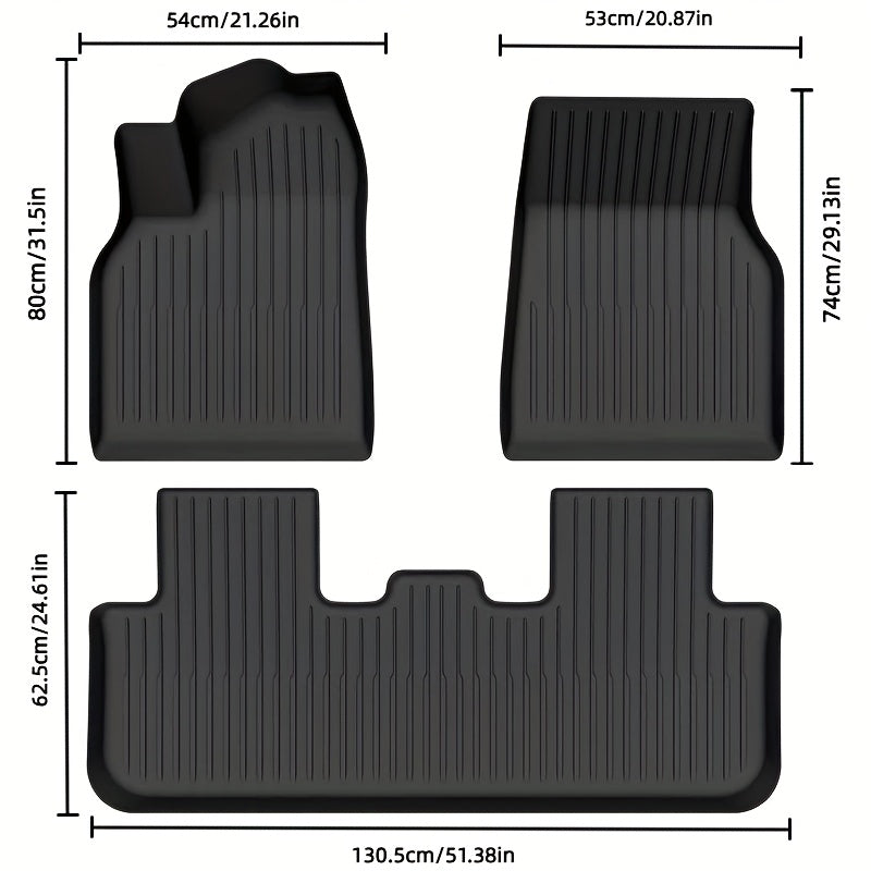 Car Floor Mats Set for Model Y All-Weather 3D Anti-Slip TPE Seater