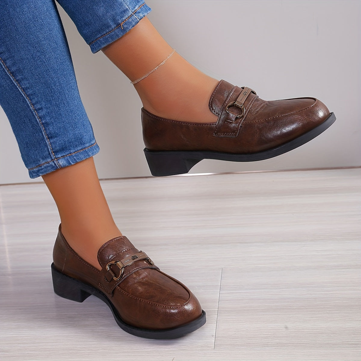 Women's Round Toe Slip-On Flats, Comfortable Rubber Sole, Anti-Slip, Casual Shoes