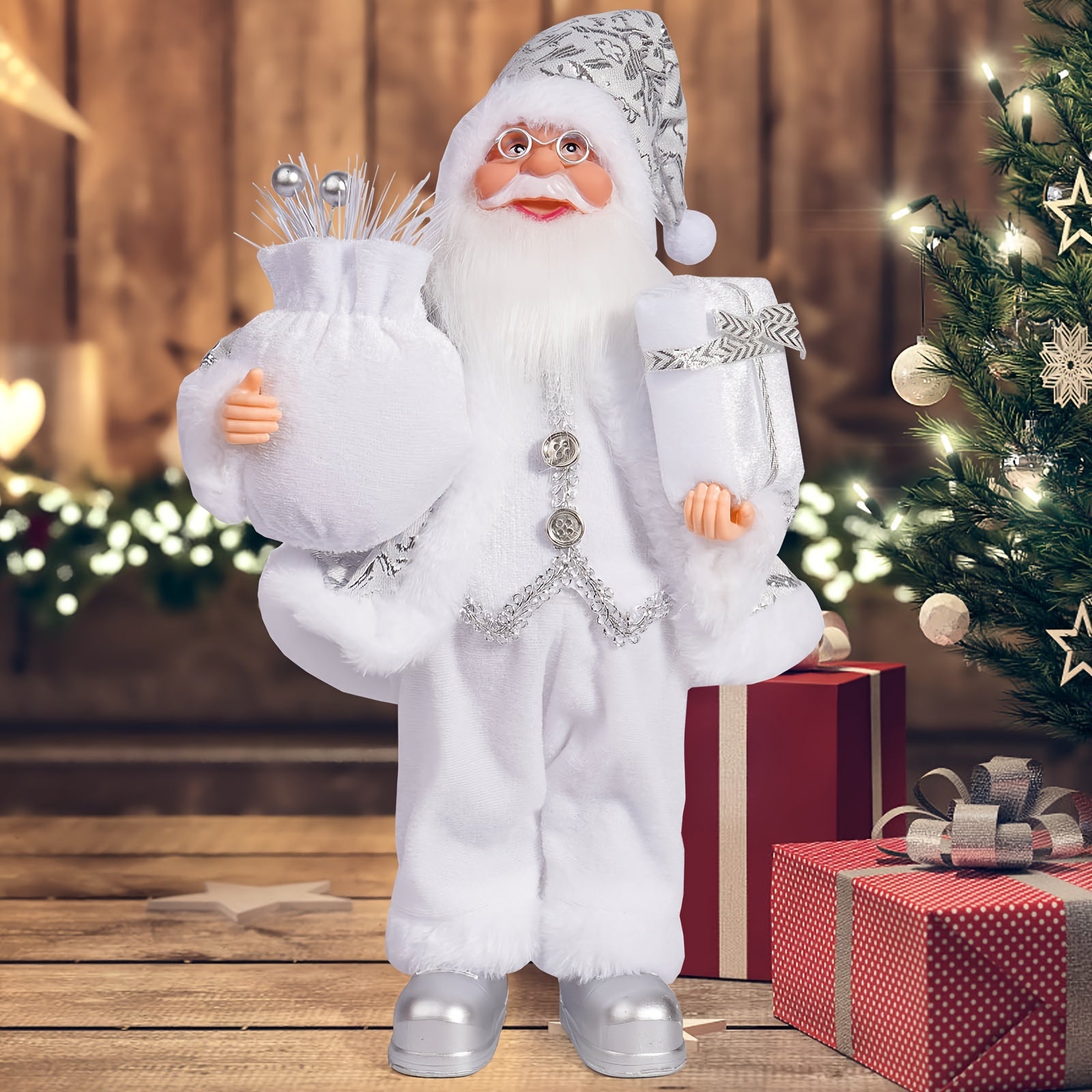Christmas Decorations with Santa Claus and Gifts for Festive Atmosphere