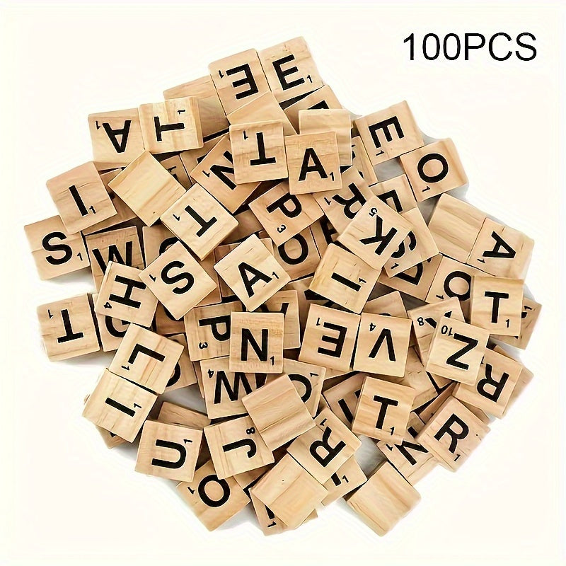 Wooden Letter Tiles Set 52/100/200 Pieces for Crafting Word Games and Coasters