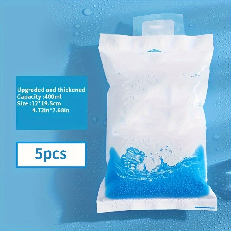 Set of 5 to 10 Reusable Ice Packs for Food Storage and Cold Chain Preservation