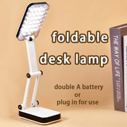 LED Desk Lamp with Eye Protection, Dual Power, Foldable, White