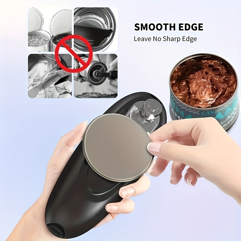 Moda bilan mos keladigan elektr bankochka ochgich, yonidan kesish dizayni bilan, keksa odamlar uchun xavfsiz chetlar. Barcha banko o'lchamlari uchun mos, batareyali va portativ.