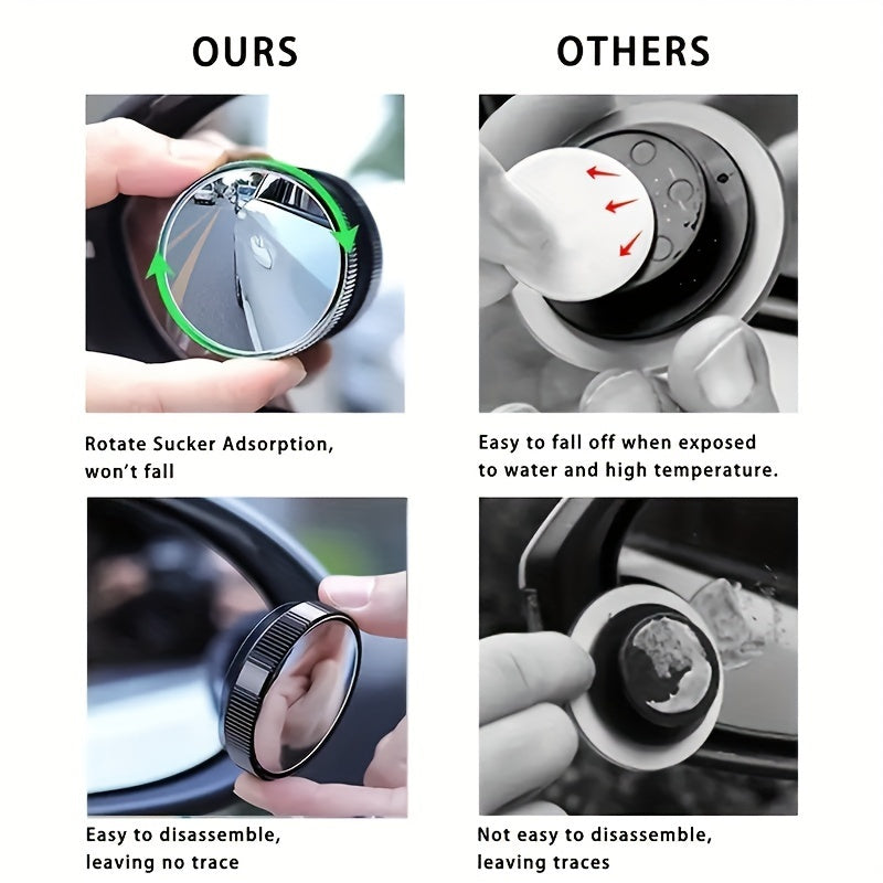 Juego de espejos retrovisores pequeños redondos para coche para asistencia en puntos ciegos