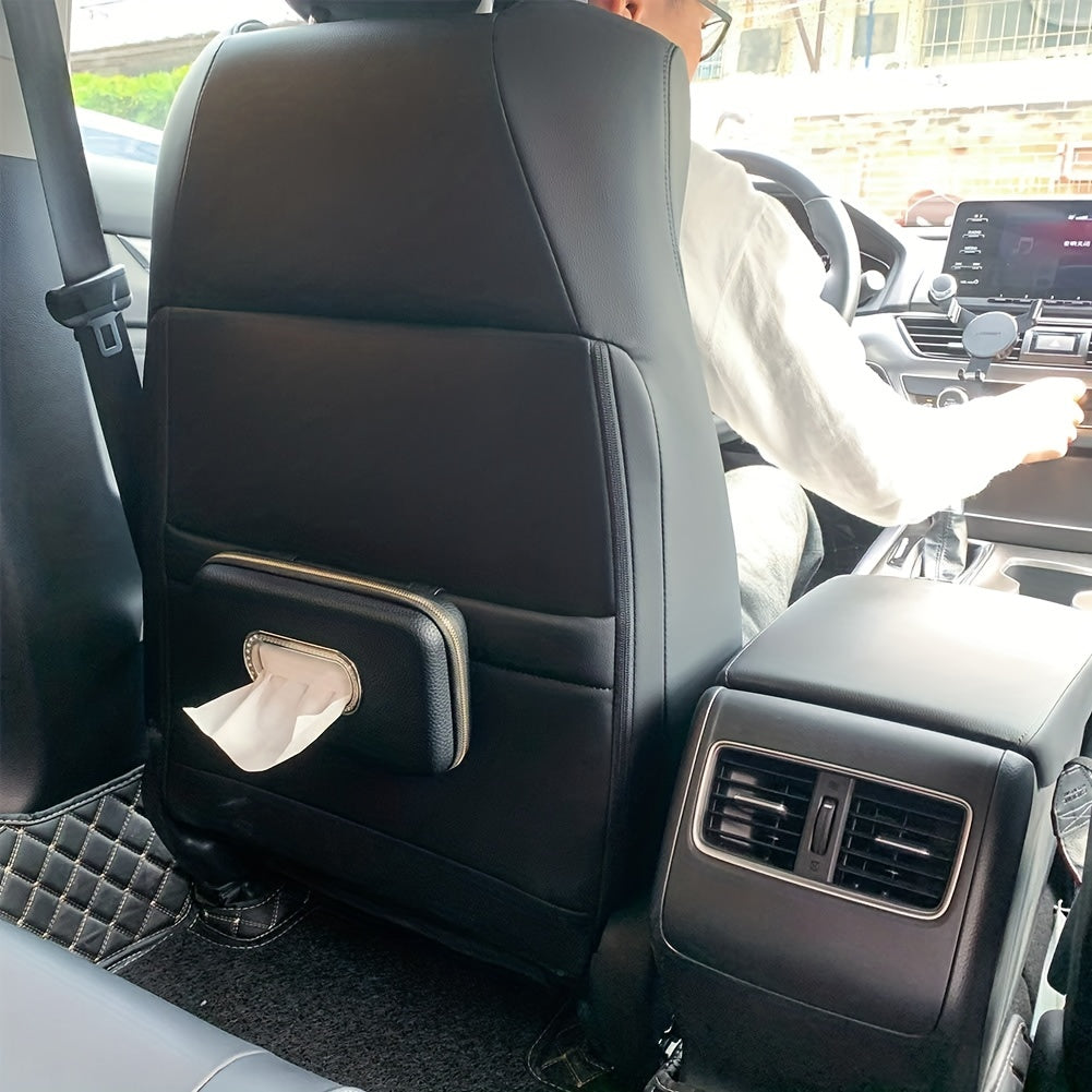 Car Sun Visor Tissue Holder Car Accessory Leather Napkin Box Storage