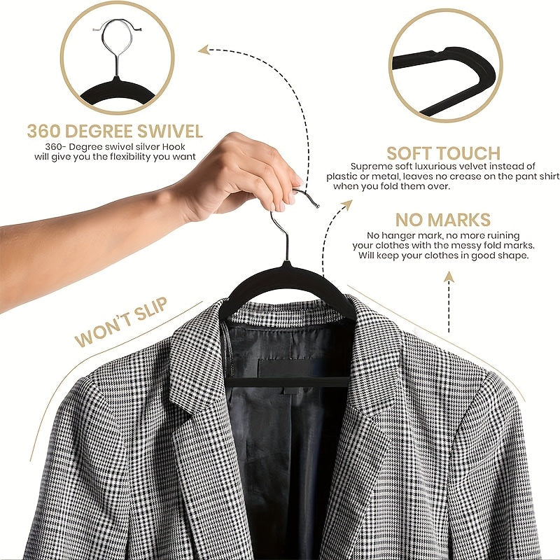 50/30 Pack Velvet Hangers Non-Slip Space-Saving for Coats Pants Dresses