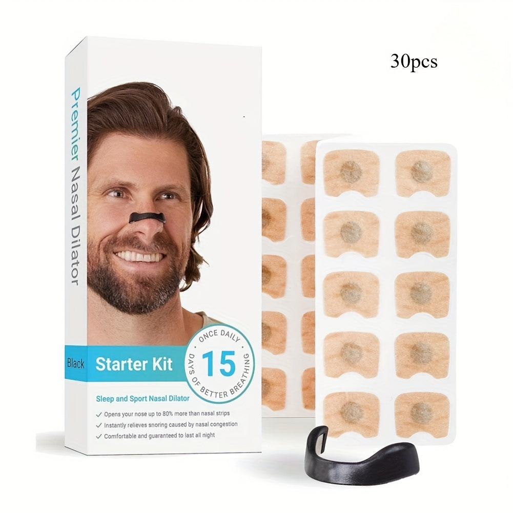Nasal Dilator Set with 4 Clips Magnet Patches Breathing Aid for Men Women