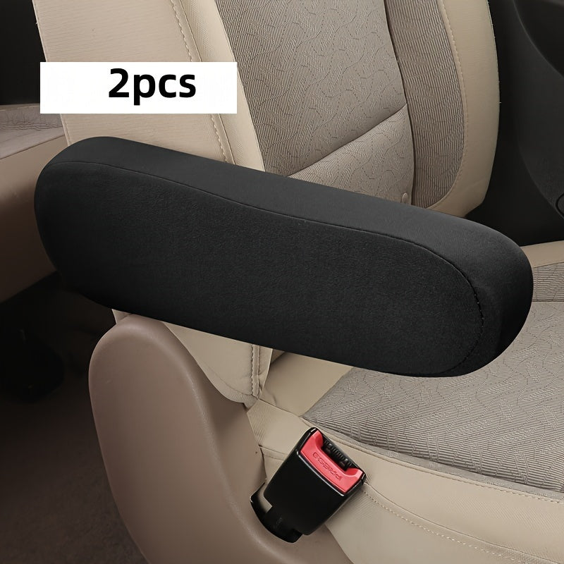 2pcs Elastic Polyester Car Seat Armrest Covers Washable Protective Sleeves
