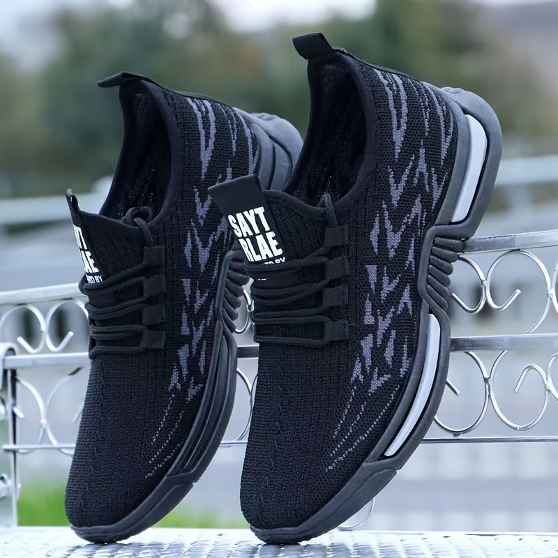 Erkaklar uchun nafas oladigan to'rli o'rta balandlikdagi moda krossovkalar, bog'ichli yopiq va PVC taglik bilan