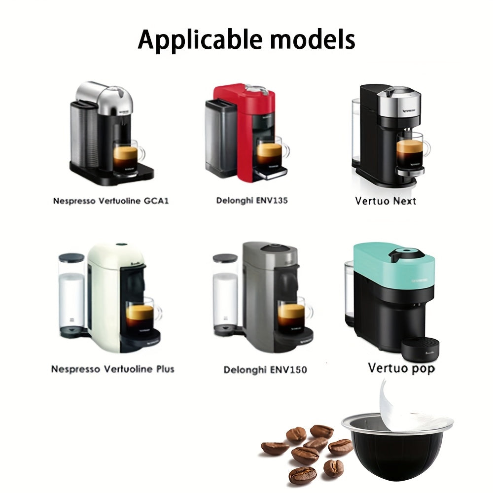 Refillable Aluminum Coffee Pods Black for Nespresso Vertuo Set of 1