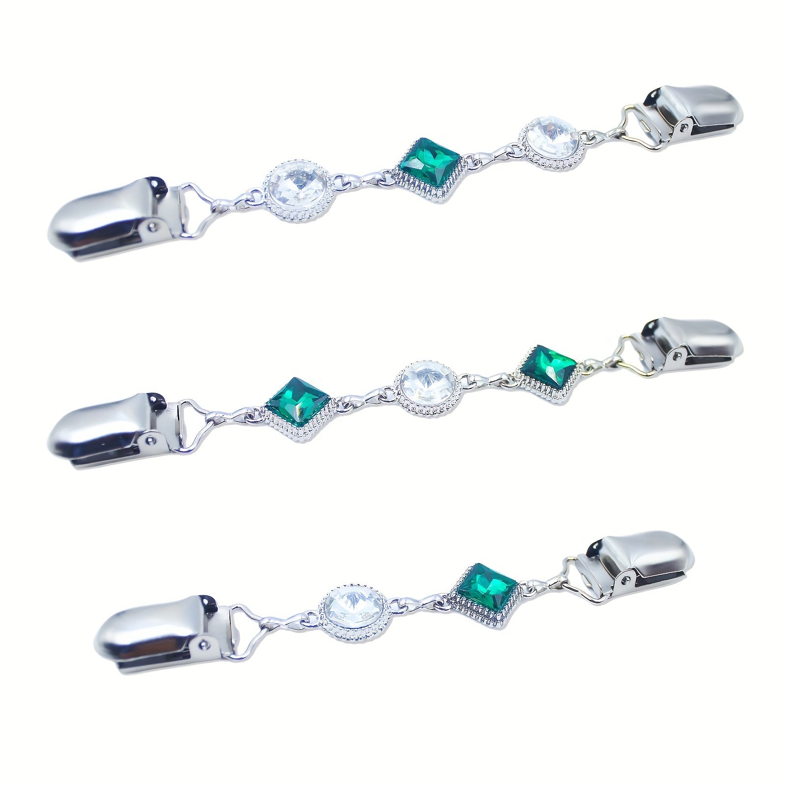 Набор из 3 винтажных и элегантных металлических зажимов для платья - зажимы с украшением из страз для женских свитеров, рубашек и шалей