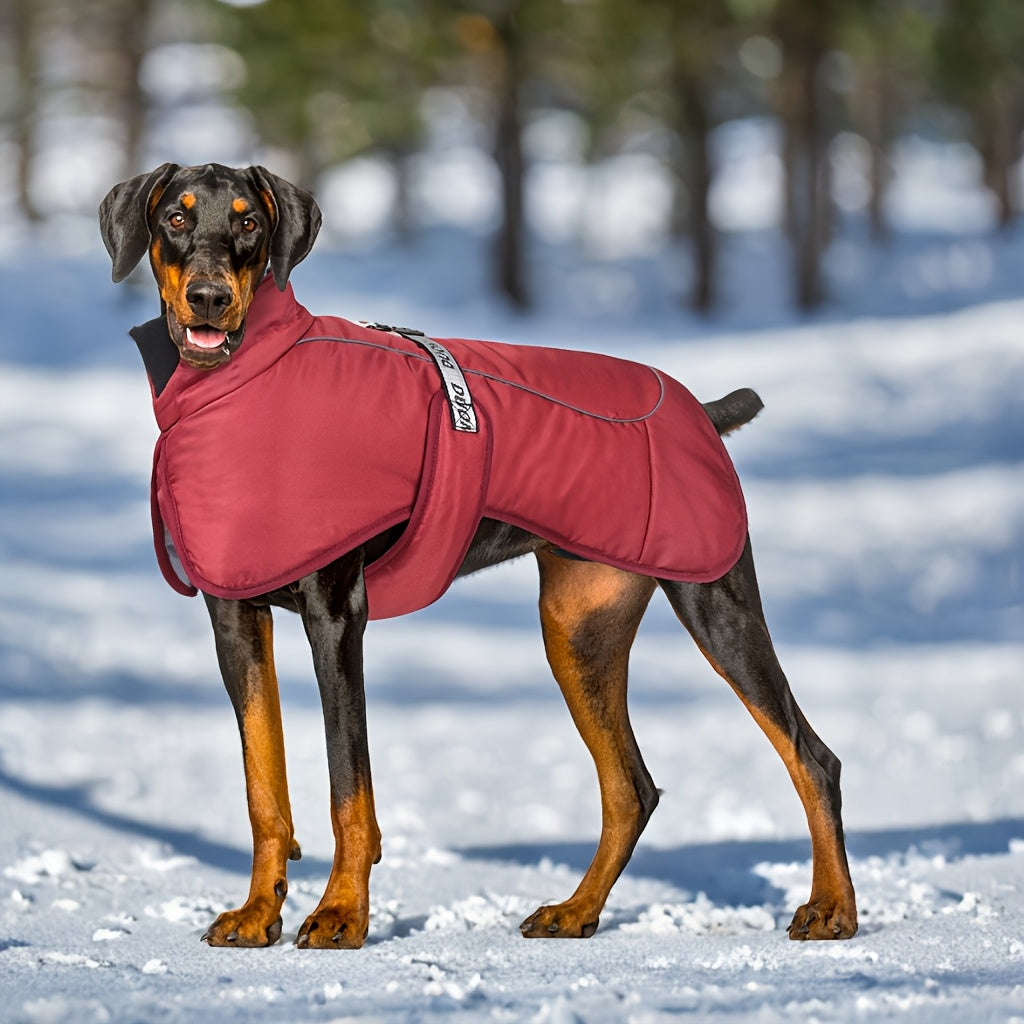 Waterproof Windproof Dog Jacket with Fleece Lining for Small to Large Breeds