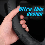Cubierta de volante de cuero Nappa universal de 15 pulgadas transpirable y a prueba de sudor