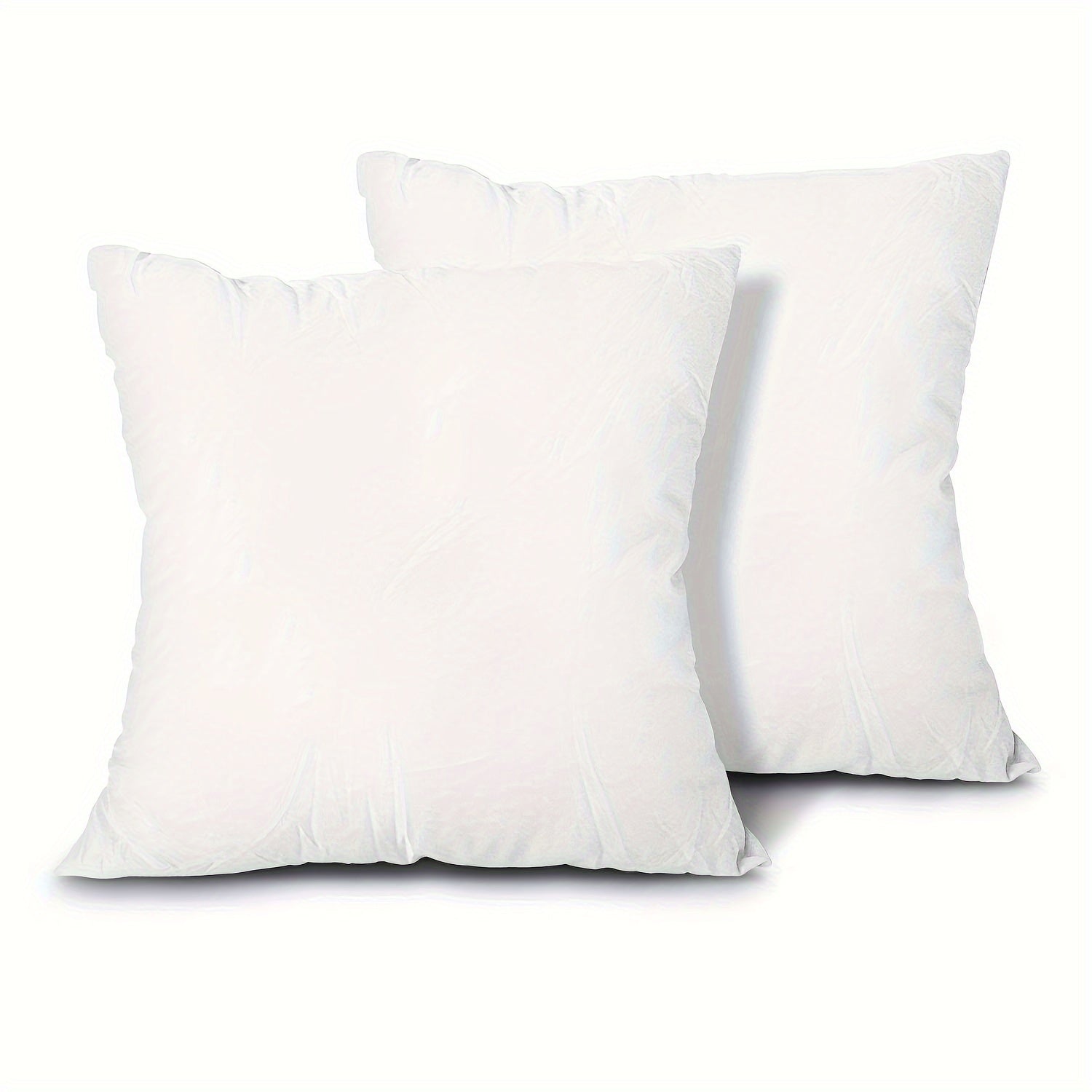 2-Pack Square Throw Pillow Inserts with Zipper Closure Polyester Cover All-Season Couch Sofa Bed