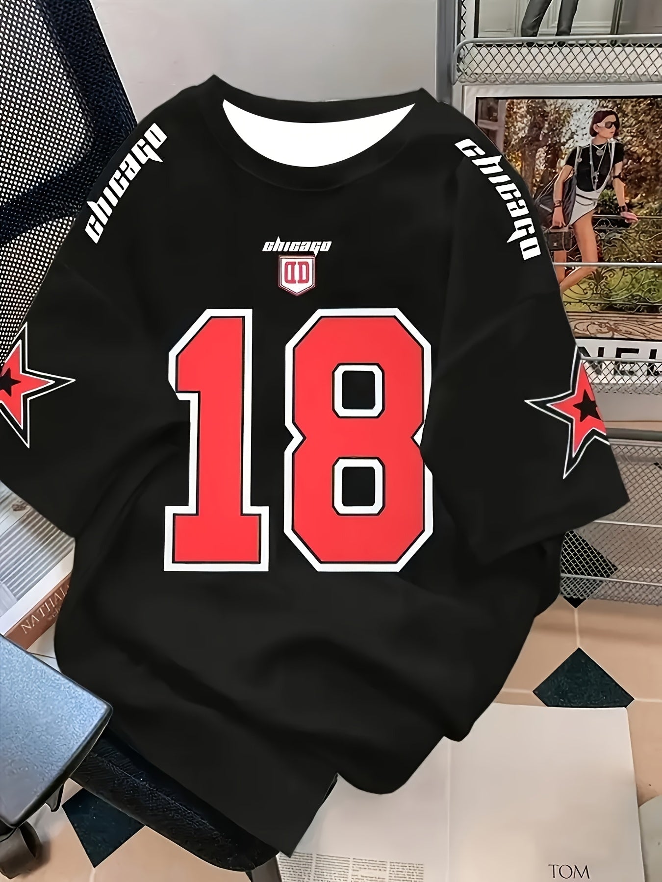 Мужская спортивная футболка с геометрическим узором, классический крой, дышащий полиэстер, увеличенный размер