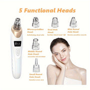 Blackhead Remover Pore Vacuum with 3 Suction Levels and 5 Probes for Women and Men