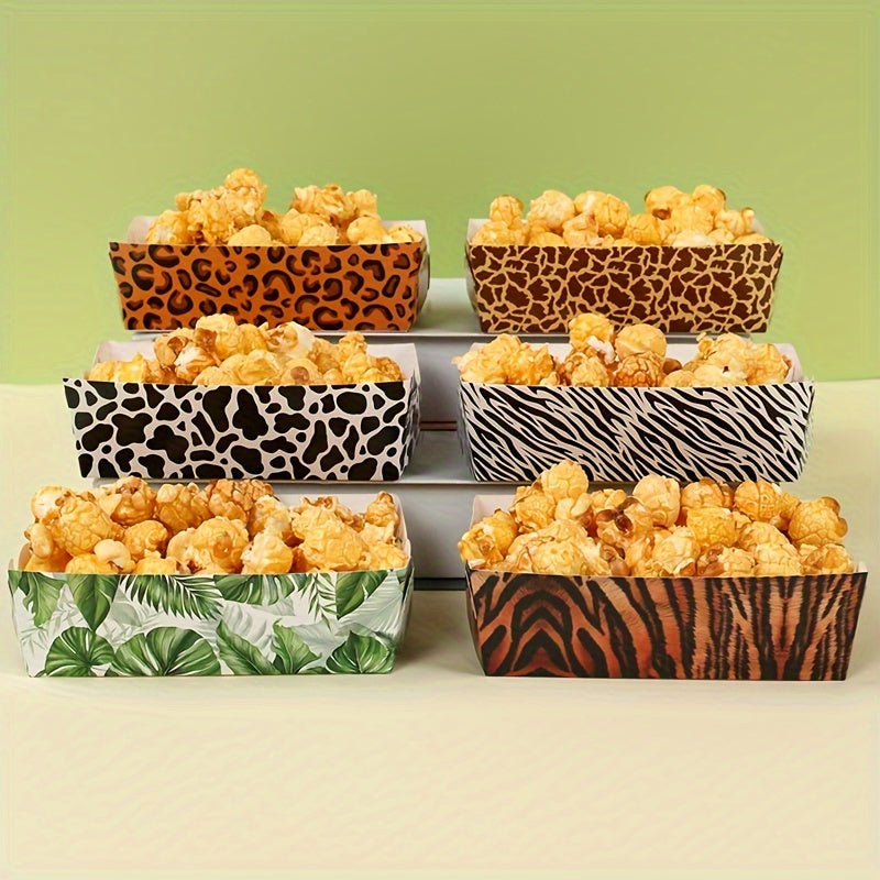 Biodegradable Paper Party Trays Set of 6 Animal Prints for Weddings Birthdays Baby Showers