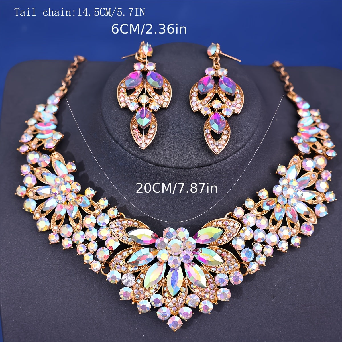 Vintage Jewelry Set with Rhinestone Accents for Dressy Occasions