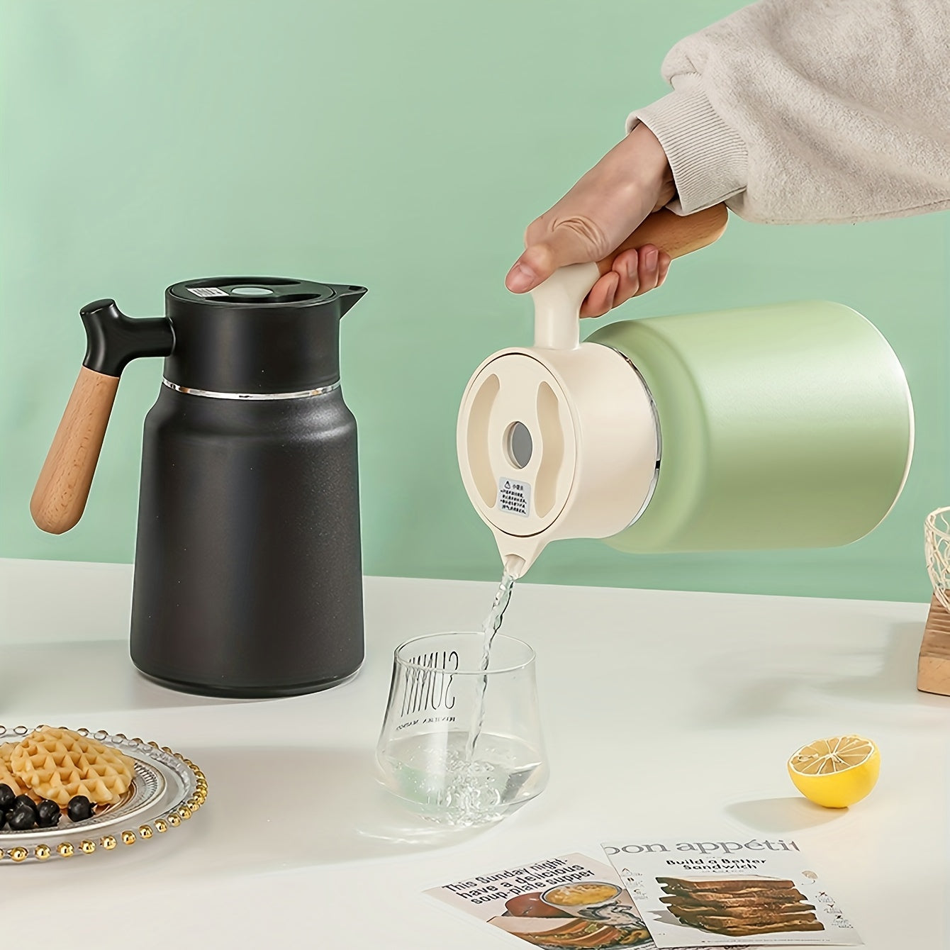 Stainless Steel 1.5L Double-Wall Vacuum Insulated Carafe Hot Water Dispenser