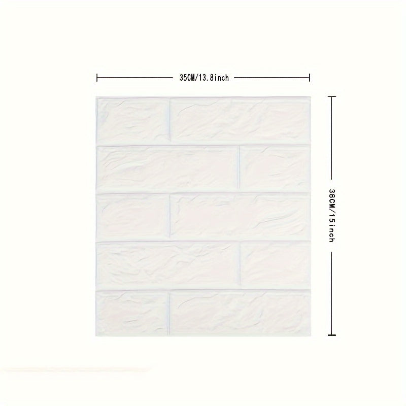 3D Wall Stickers Pack of 20-50 Self-Adhesive Brick Pattern Wall Covering Moisture-Proof Decorative