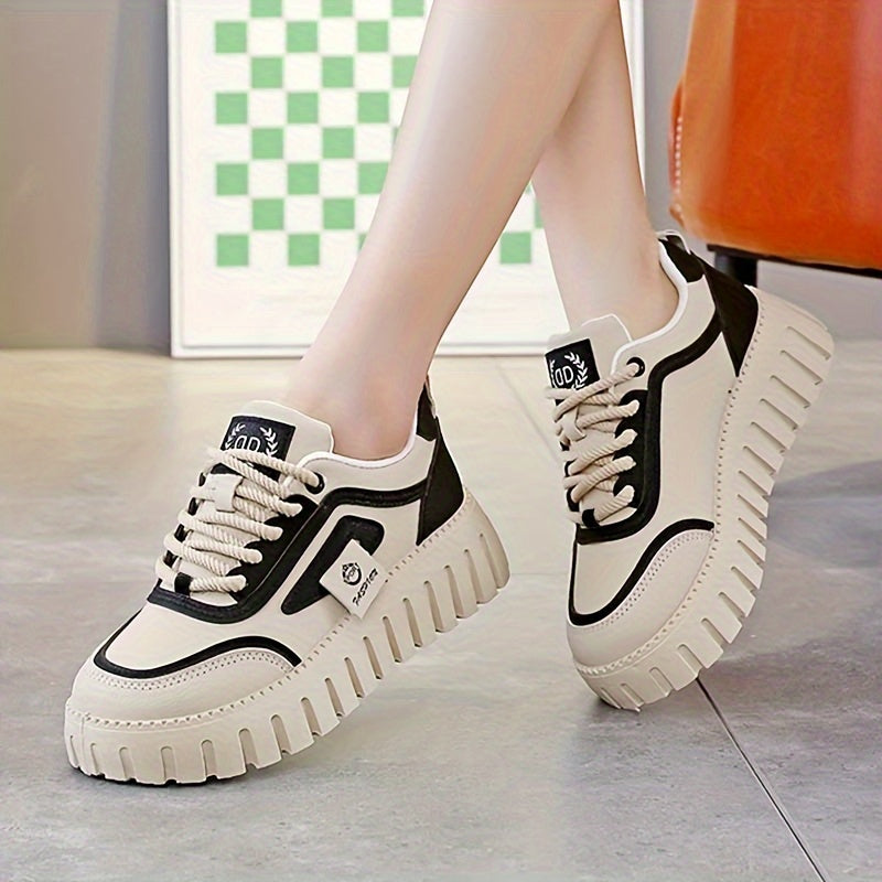 Women's Casual Sneakers Low Top Lace-Up Lightweight Rubber Sole Fabric Insole All-Season