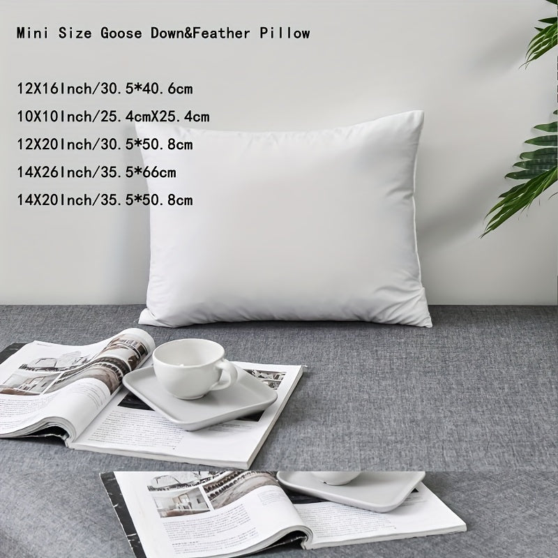 One-Piece Goose Down Pillow Core Soft Fluffy 30% Down 70% Feather for Side Back Stomach Sleepers