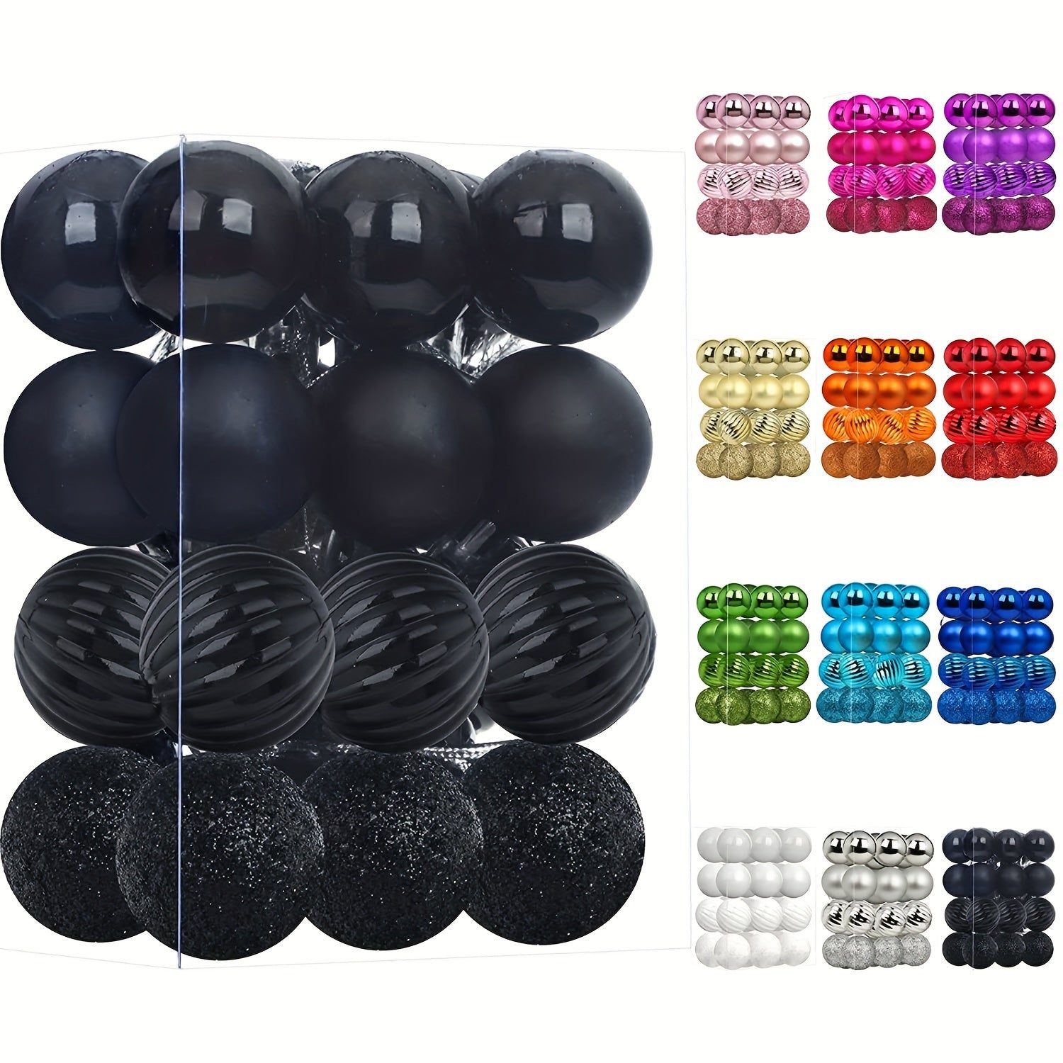 Adornos de árbol de Navidad pequeños, paquete de 24 bolas decorativas para decoración navideña