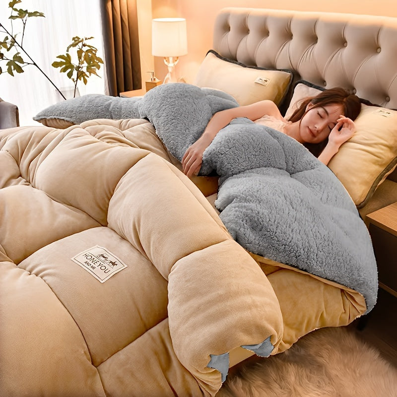 Геометрический узор одеяло-комплект из мягкого молочного бархата, устойчивого к пятнам, для всех сезонов