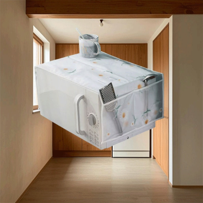 PE Refrigerator Cover Floral Pattern Scratch-Resistant Dust-Proof Durable Appliance Protector