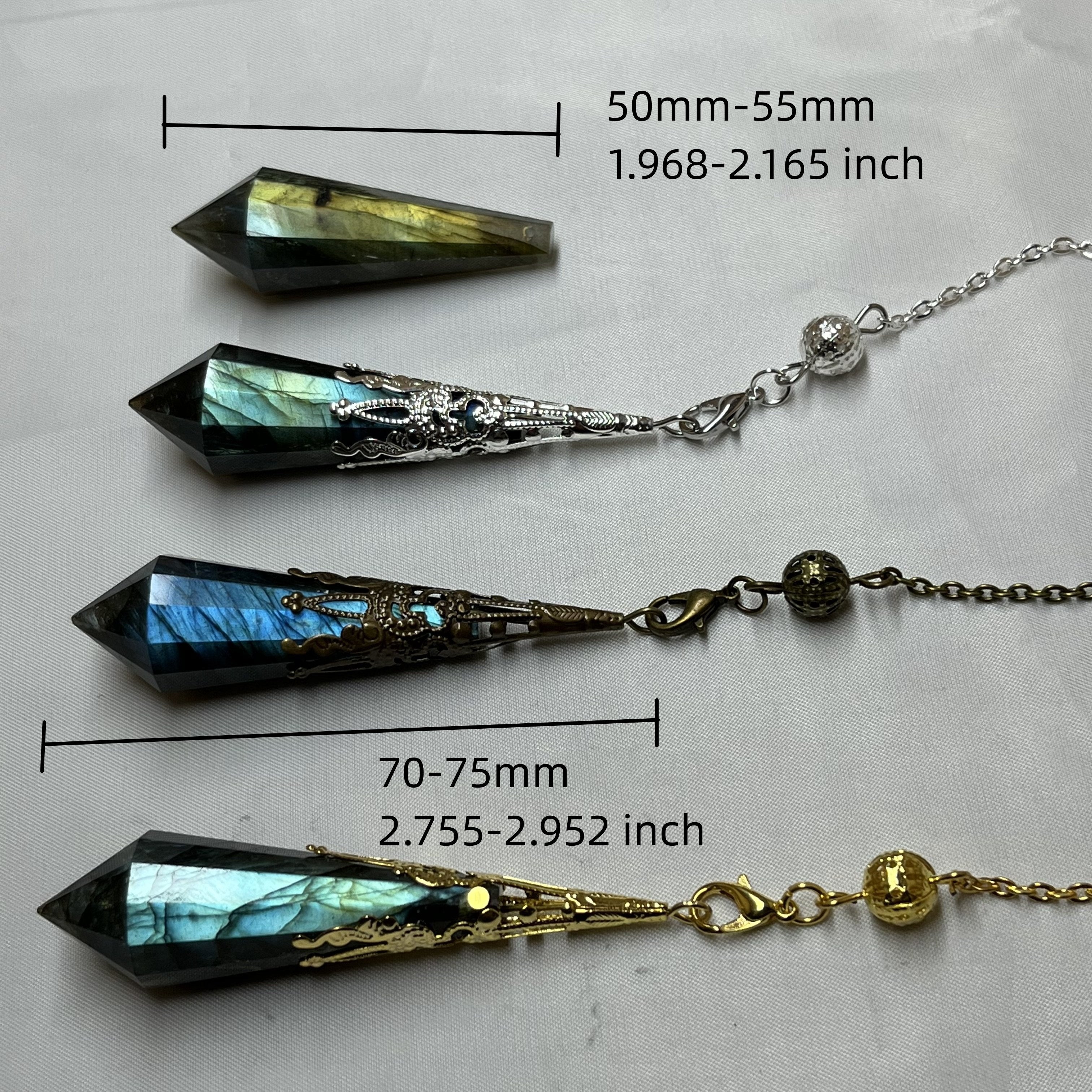 Natural Labradorite Pendulum One-Piece Crystal Healing Tool