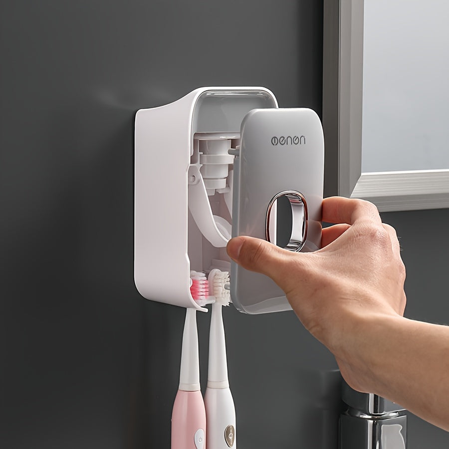 Wall-Mounted Toothbrush Holder Set with Non-Punching Installation and Tooth Mug