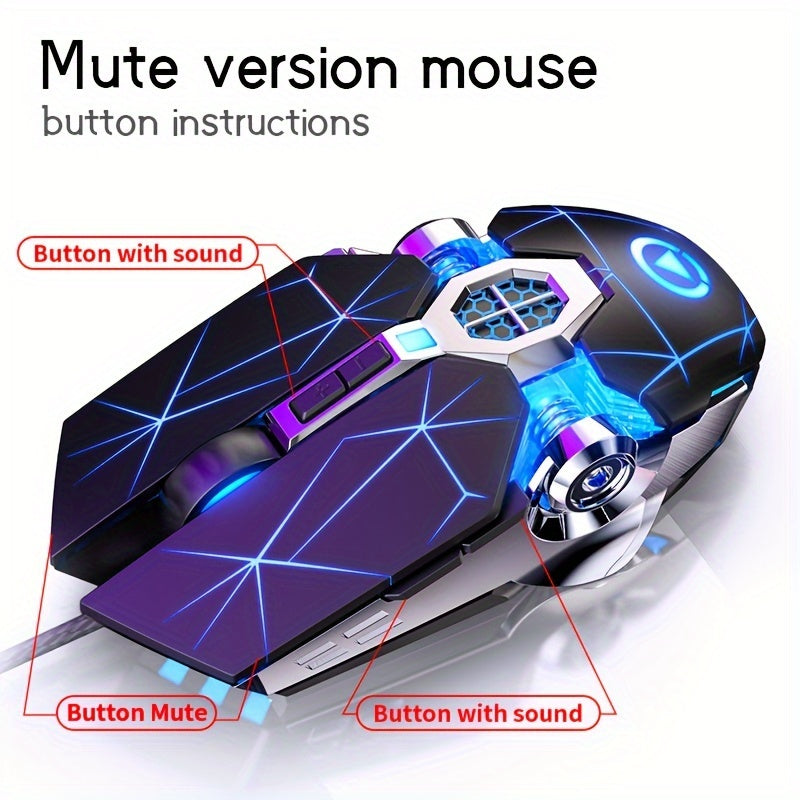 Wireless Optical Gaming Mouse with Programmable Macros and LED Breathing Lights for PC and Laptop