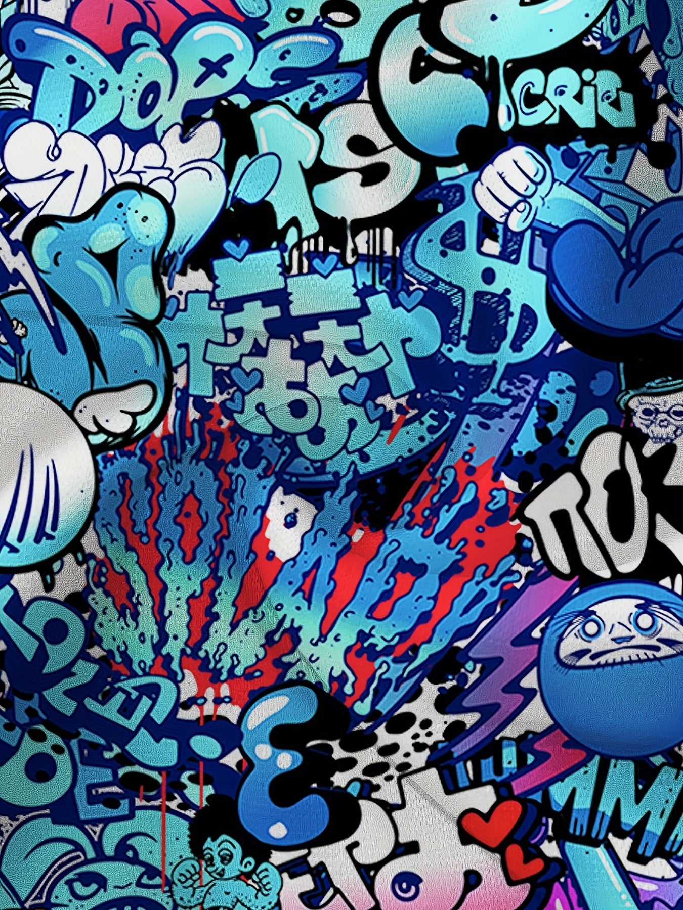 Мужская повседневная спортивная толстовка с мультяшным принтом по всему изделию, карманами из вязаного материала, классический крой