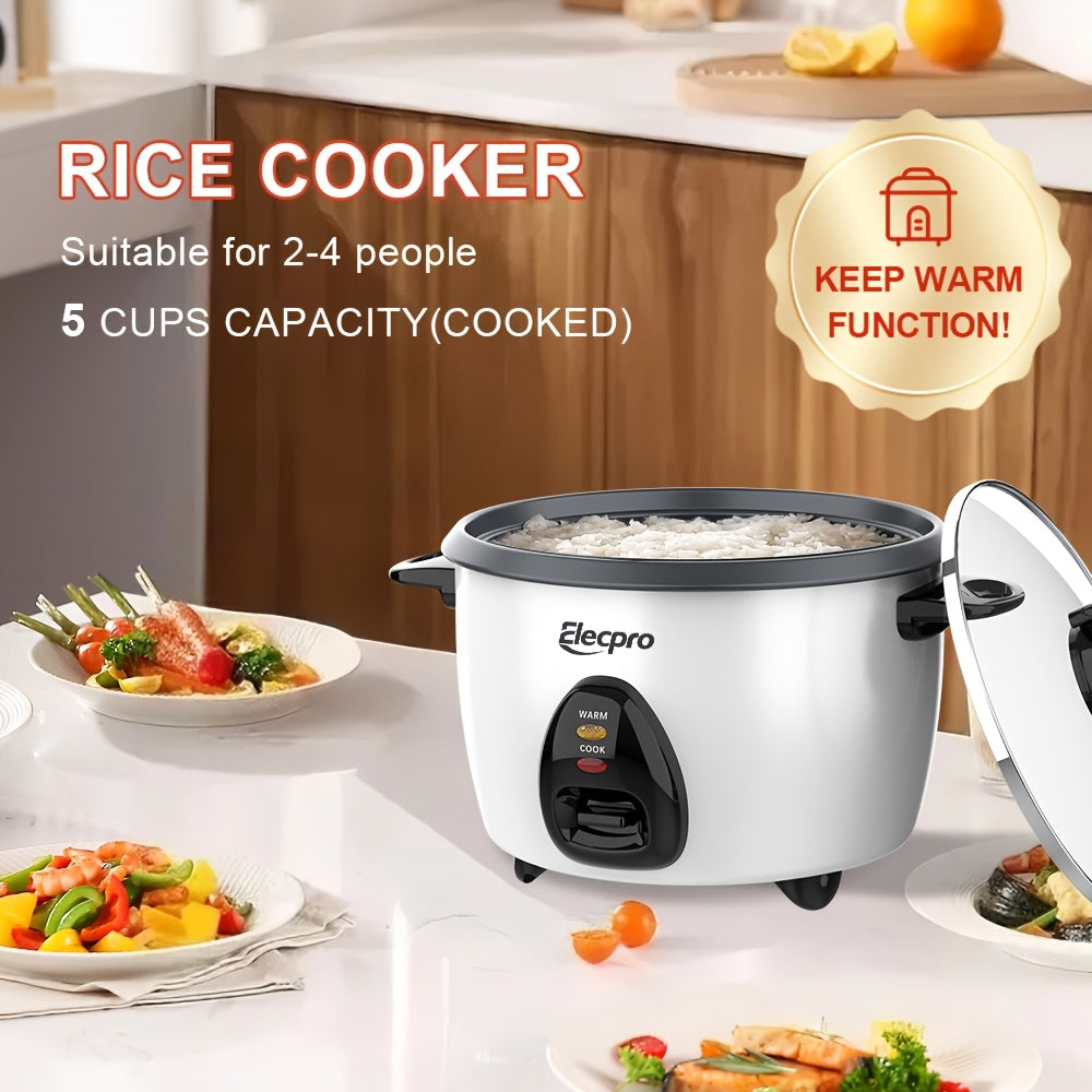 Mini arrocera con vaporera, olla antiadherente, mantiene la comida caliente para cereales, sopas y gachas