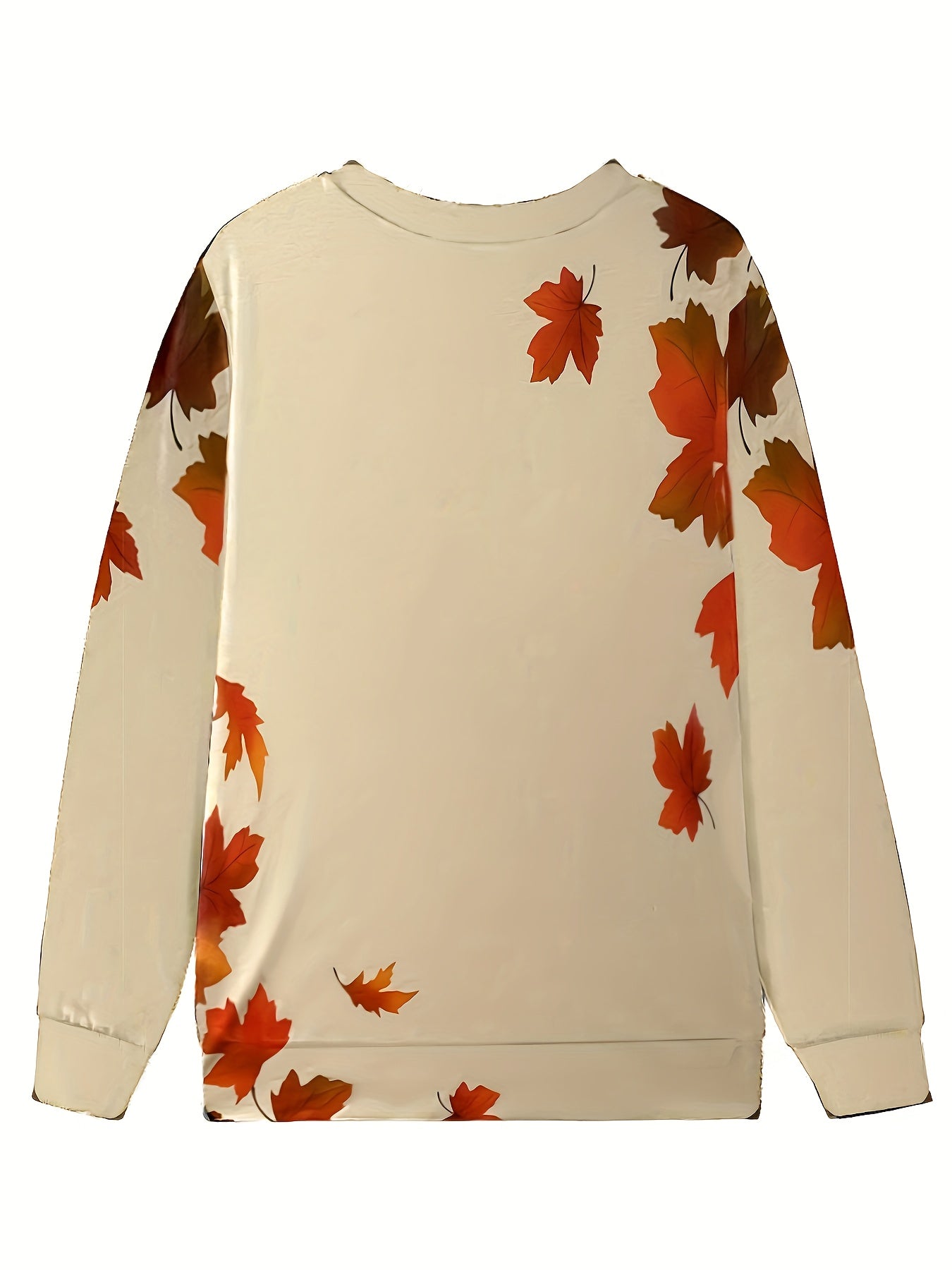 Plus o'lchamli Maple Leaf bosma pullover svitshot uzun sleeve krujkek casual kuz qish ayollari