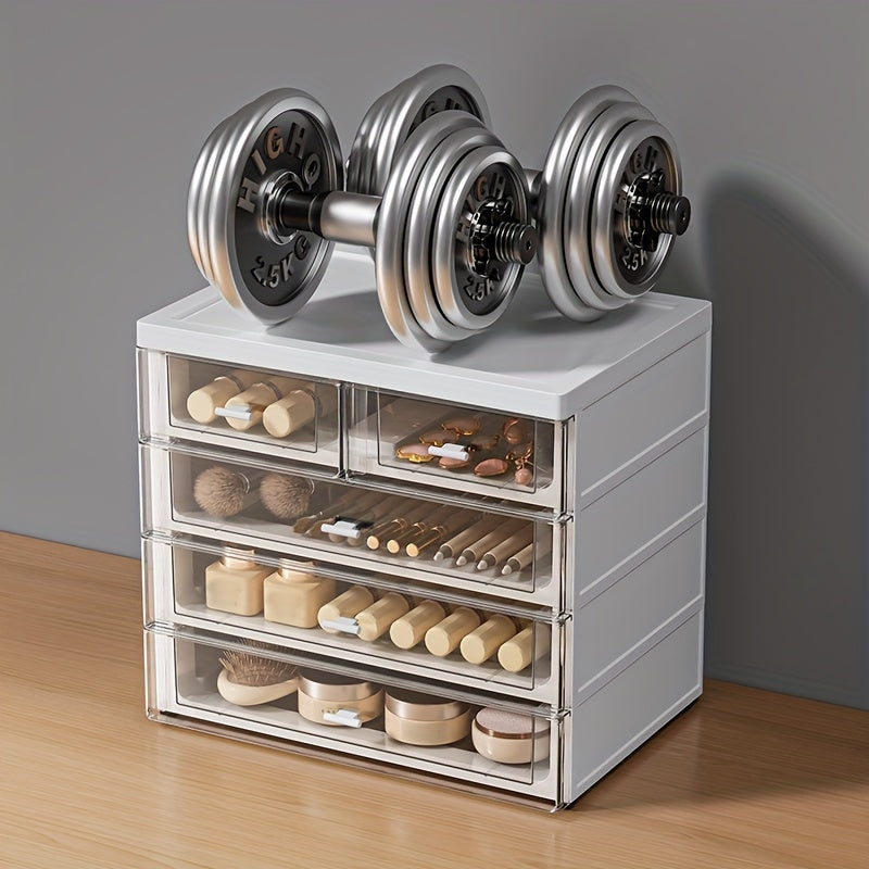 Большой пластиковый органайзер для стола с ящиком для косметики, офисных принадлежностей и туалетных принадлежностей