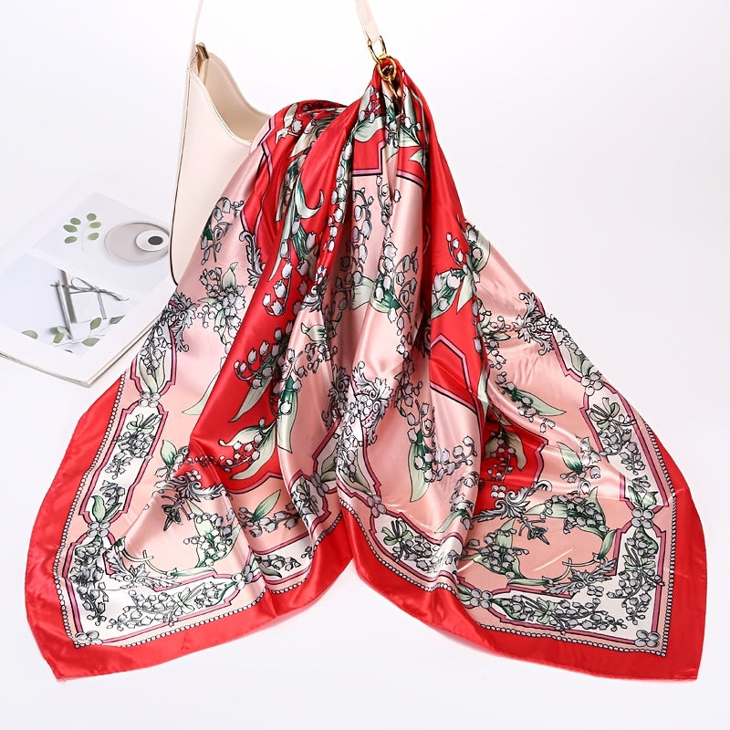 Satin Square Scarf for Men and Women Polyester Headscarf Hairband Fashion Accessory