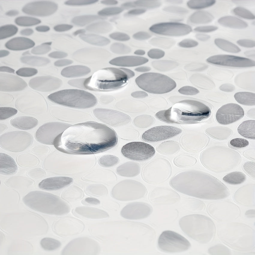 Suv o'tkazmaydigan tosh geometrik dush pardasi, hammom dekoratsiyasi uchun tutqichlar bilan.